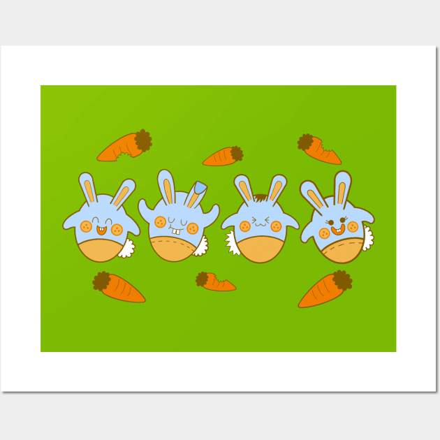 Greedy Bunnies Wall Art by KirstyFinnigan